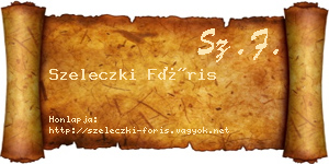 Szeleczki Fóris névjegykártya